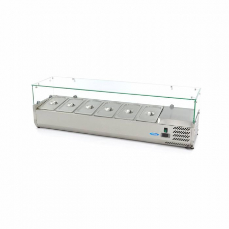 Vitrine ingrediente pizza - Vitrina ingrediente GN inox 150cm pentru 6 tavi 1/3 sau 1x1/2