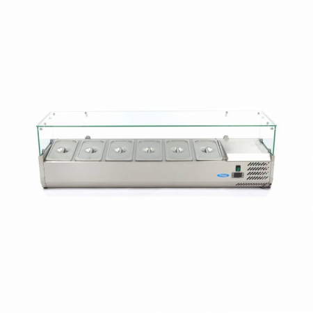 Vitrina ingrediente GN inox 150cm pentru 6 tavi 1/3 sau 1x1/2 [1]
