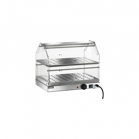 Patiserie - Cofetarie - Vitrina patiserie calda cu 2 rafturi, +30°C +90°C, 850x350x400(h) mm, VBR4782