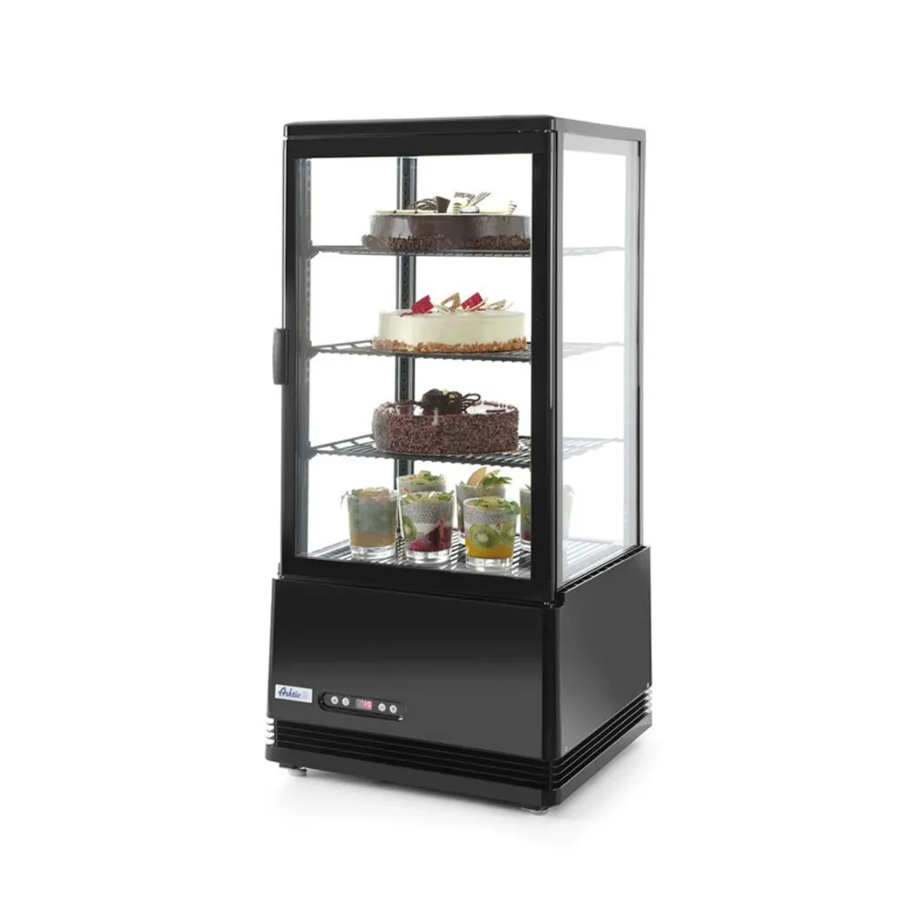 Vitrine Frigorifice - Vitrina prezentare 78L neagra, 3 rafturi, 2-6°C, 170W