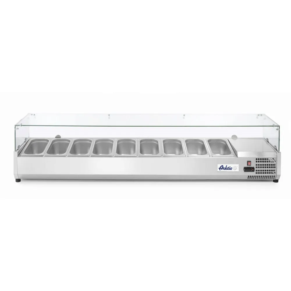 Vitrine Frigorifice - Vitrina refrigeranta 9x GN 1/3, -2/8°C, inox, autodezghetare