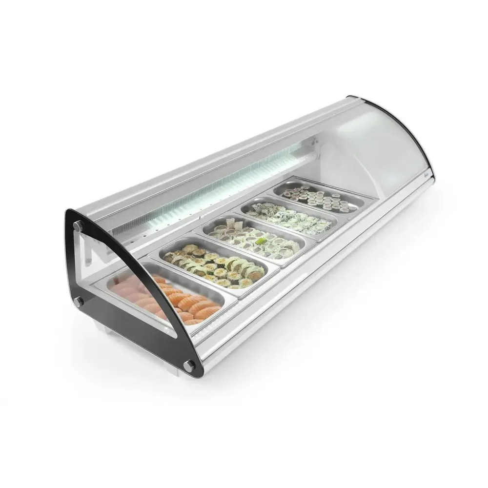 Vitrina sushi 63L, 5 tavi GN, 0-12°C, 130x45x33cm [1]