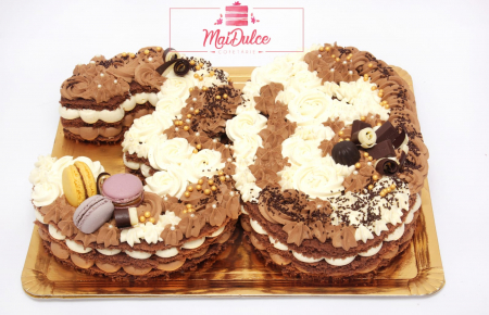 Tort aniversar Cifre 30 Blat de cacao si crema de mascarpone
