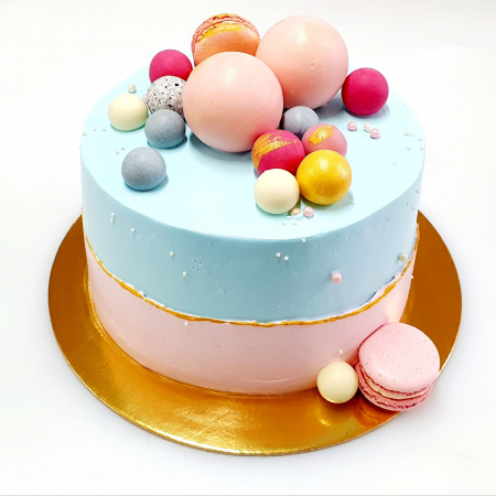 Torturi de Petrecere - Tort Rosa cu glazura de ciocolata