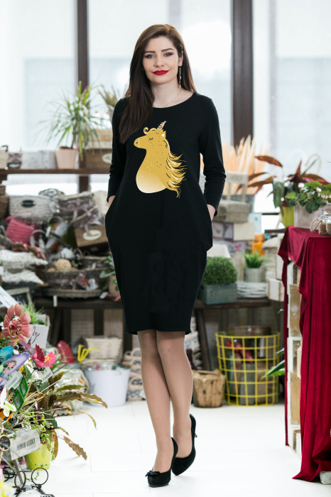 Rochie din bumbac pictata manual Cristy [2]