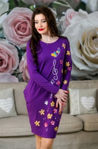 Rochie din bumbac pictata manual Onelya [4]