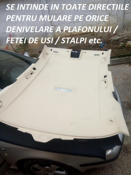 Material plafon auto CREM(BEJ) buretat,elastic - 1x1.5m latime [5]