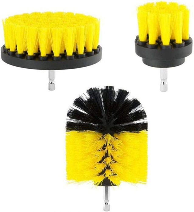 Kit 3 perii pentru bormasina ideal retapitare plafon / detailing auto [2]