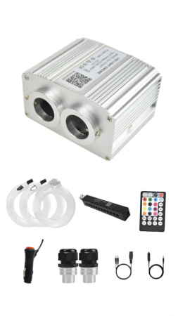 Material Tapiterie AUTO - Kit Fibra Optica Plafon Instelat Auto 1200 Fire cu efect TWINKLE si Kit 10 Comete inclus 0.75mm si 3M lungime RGBW cu Control din Aplicatie Telefon si Telecomanda cu Infrarosu