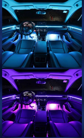 Lumini Ambientale LED interior RGB Acrilice 18 in 1 Fete usi, Bord, Manere, Podea, Control din aplicatie Bluetooth, Banda neon tip El Wire [5]