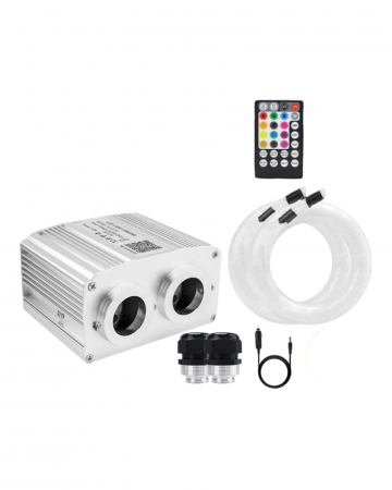 Material Tapiterie AUTO - Kit Fibra Optica Plafon Instelat Auto TWINKLE RGBW 32W 600 Fire 0.75mm si 3M lungime , Control din Aplicatie Telefon si Telecomanda cu Infrarosu