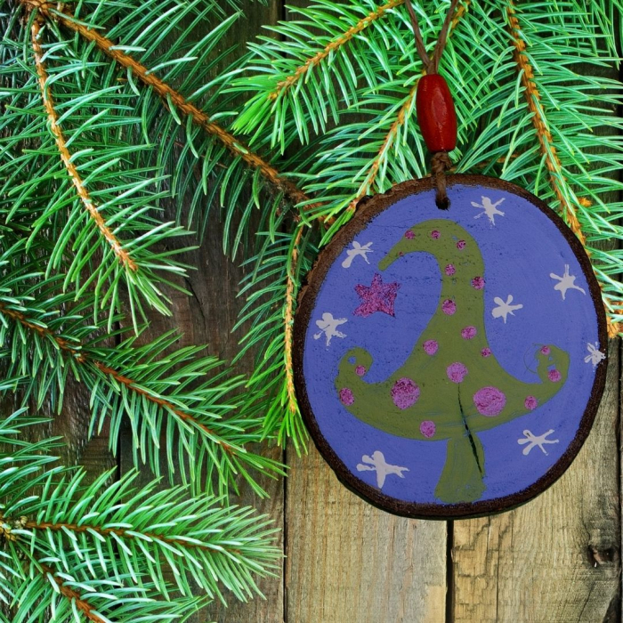 Ornament peisaj cu om de zapada + brăduț [2]