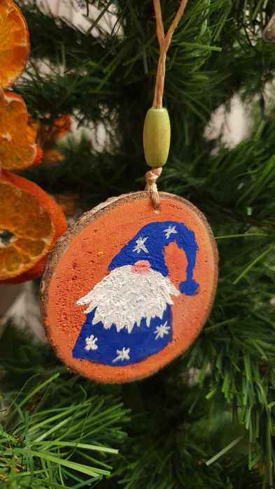 Ornament Gnom + peisaj cu braduti (seaglass) [3]