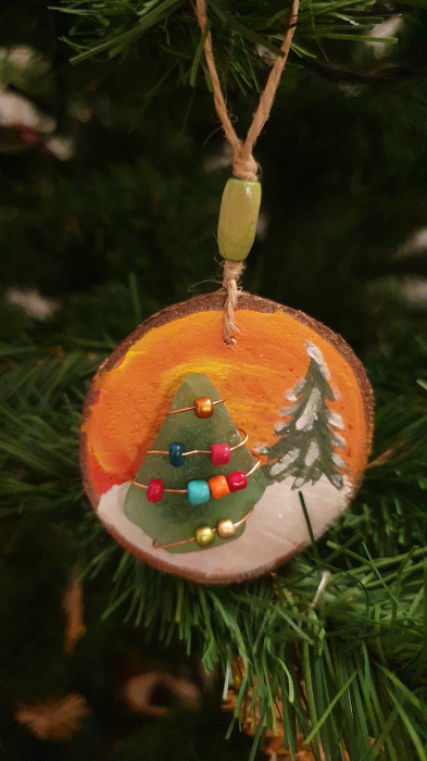 Ornament Gnom + peisaj cu bradut si seaglass [4]