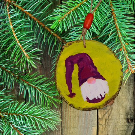 ORNAMENTE BRAD - Ornament Gnome + peisaj cu brazi si seaglass