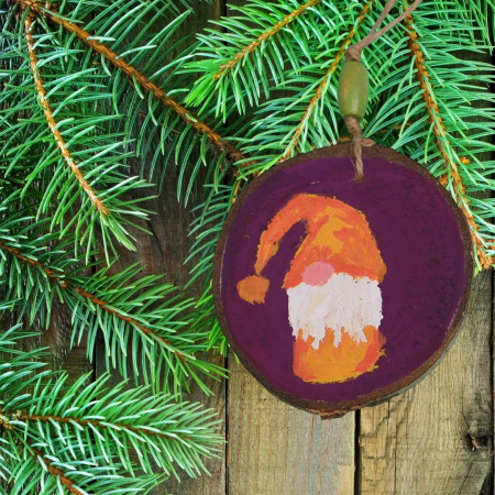 ORNAMENTE BRAD - Ornament Gnom + peisaj cu bradut si seaglass