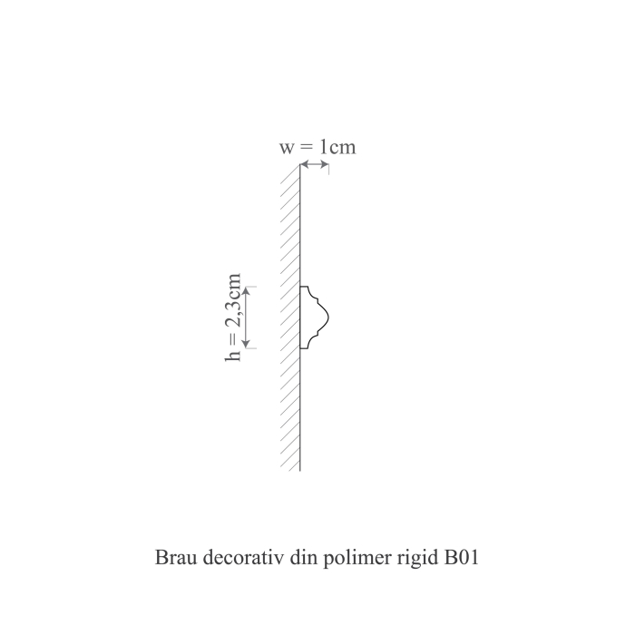 Brau decorativ din polimer rigid B1 - 2.3x1x200 cm [2]