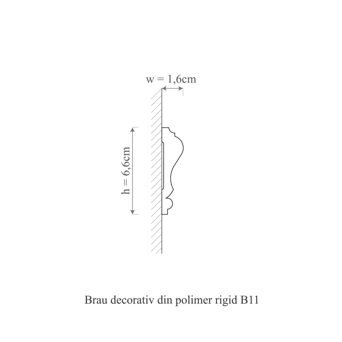 Brau decorativ din polimer rigid B11 - 6.6x1.6x200 cm [3]