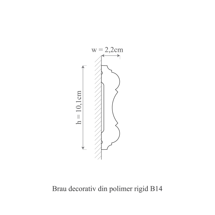 Brau decorativ din polimer rigid B14 - 10.1x2.2x200 cm [3]