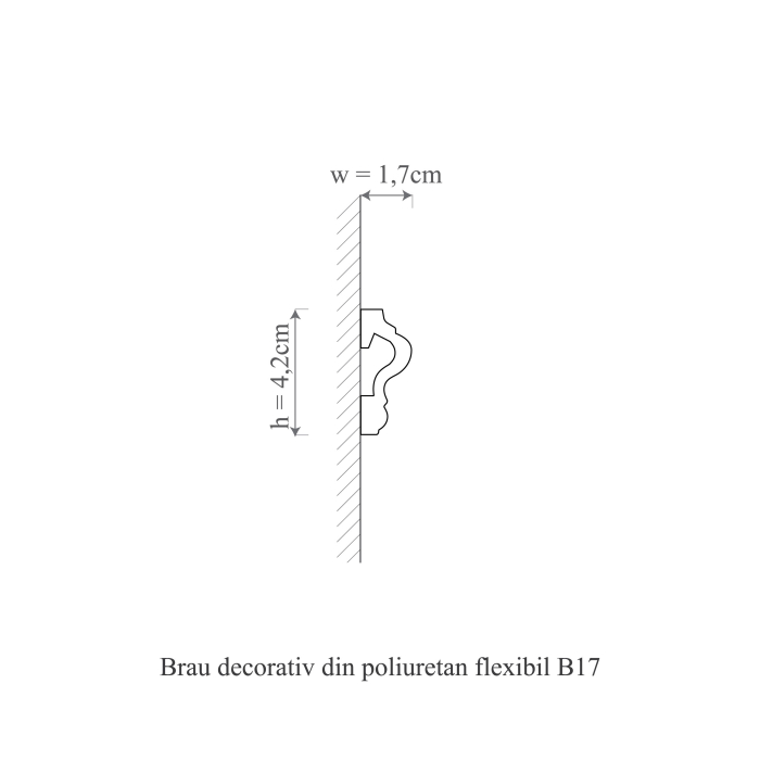 Brau decorativ din polimer rigid B17 - 4.2x1.7x200 cm [4]