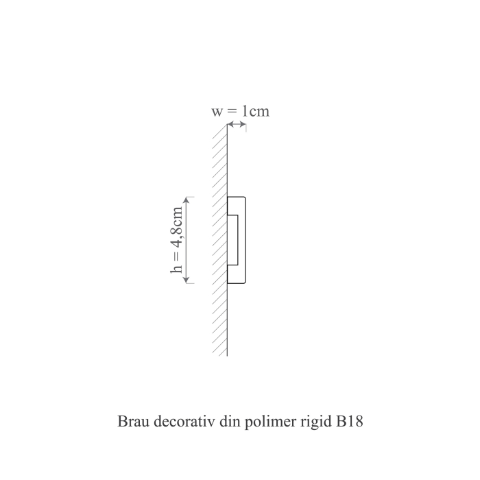 Brau decorativ din polimer rigid B18 - 4.8x1x200 cm [2]