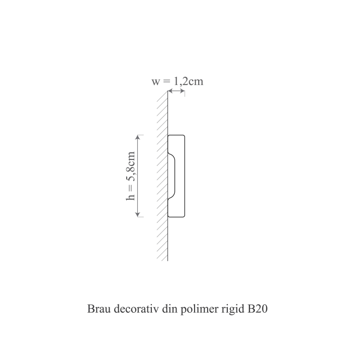 Brau decorativ din polimer rigid B20 - 5.8x1.2x200 cm [2]