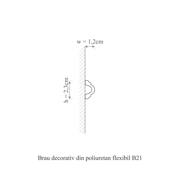 Brau decorativ din polimer rigid B21 - 2.3x1.2x200 cm [4]