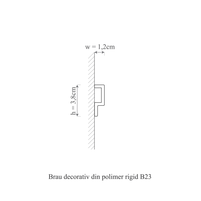 Brau decorativ din polimer rigid B23 - 3.8x1.2x200 cm [2]