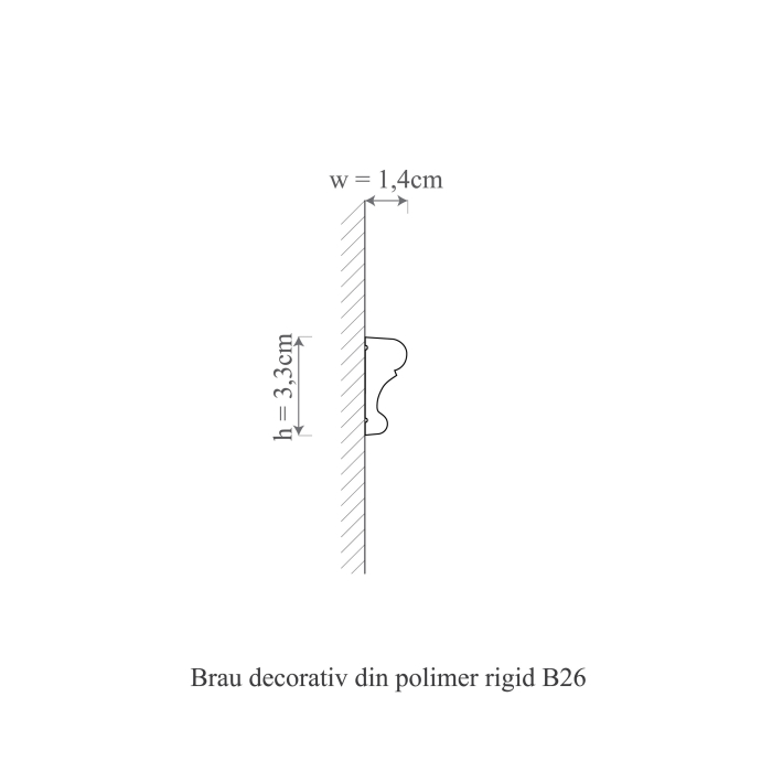 Brau decorativ din polimer rigid B26 - 3.3x1.4x200 cm [2]