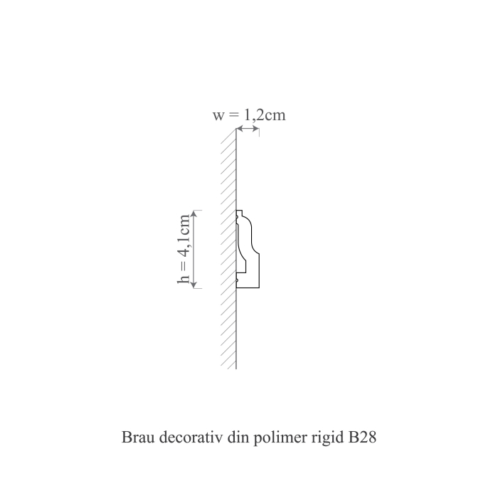 Brau decorativ din polimer rigid B28 - 4.1x1.2x200 cm [2]