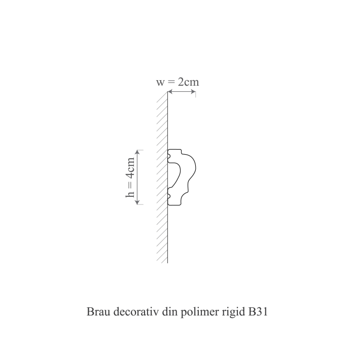 Brau decorativ din polimer rigid B31 - 4x2x200 cm [2]