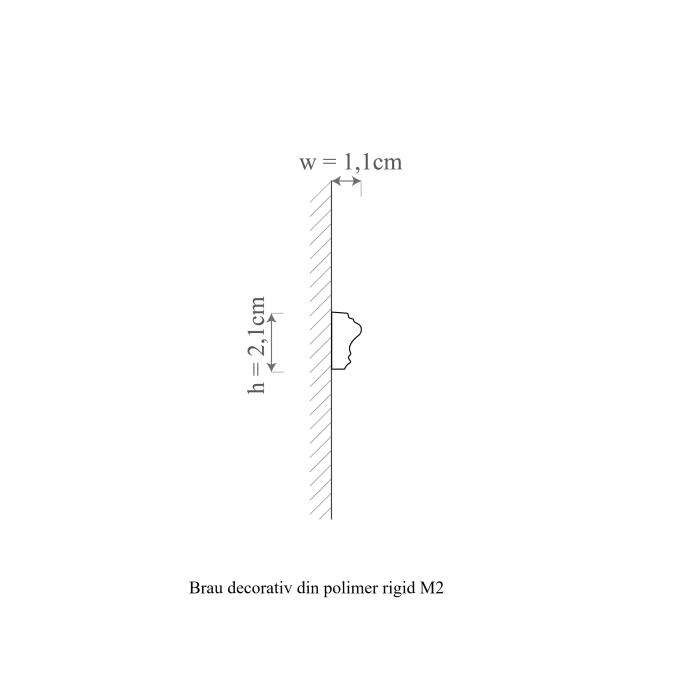 Brau decorativ din polimer rigid M2 - 2.1x1.1x200 cm [2]