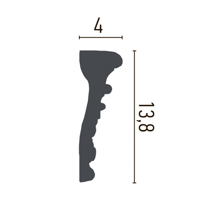 Brau decorativ din poliuretan CR708 - 13.8x4x200 cm [2]