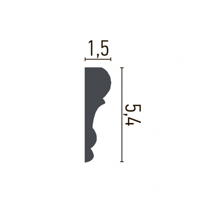 Brau decorativ din poliuretan CR807 - 5.4x1.5x200 cm [2]