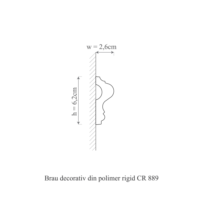 Brau decorativ din poliuretan CR889 - 6.2x2.6x200 cm [2]