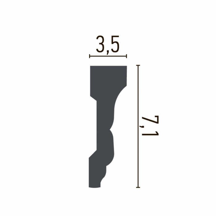 Brau decorativ din poliuretan CR911 - 7.2x3.6x200 cm [2]