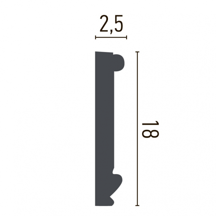 Brau decorativ din poliuretan CR925 - 18x2.5x200 cm [2]