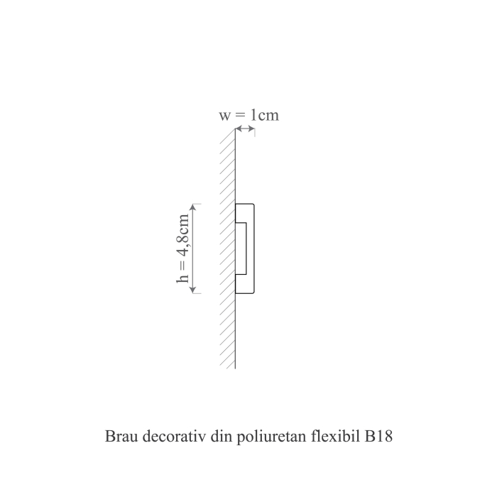 Brau decorativ din poliuretan flexibil B18F - 4.8x1x200 cm [2]