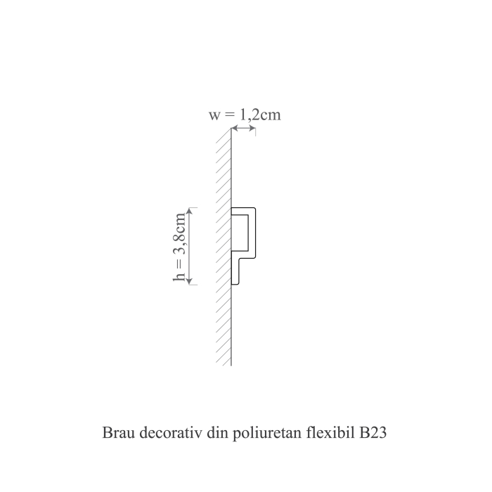Brau decorativ din poliuretan flexibil B23F - 3.8x1.2x200 cm [2]