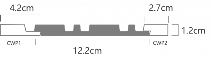 Capat pentru panou decorativ din polimer rigid CWP1 NEW - 4.2x1.2x270 cm [2]