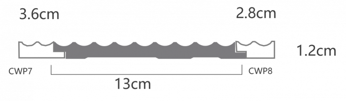 Capat pentru panou decorativ din polimer rigid CWP8 - 2.8x1.2x270 cm [2]