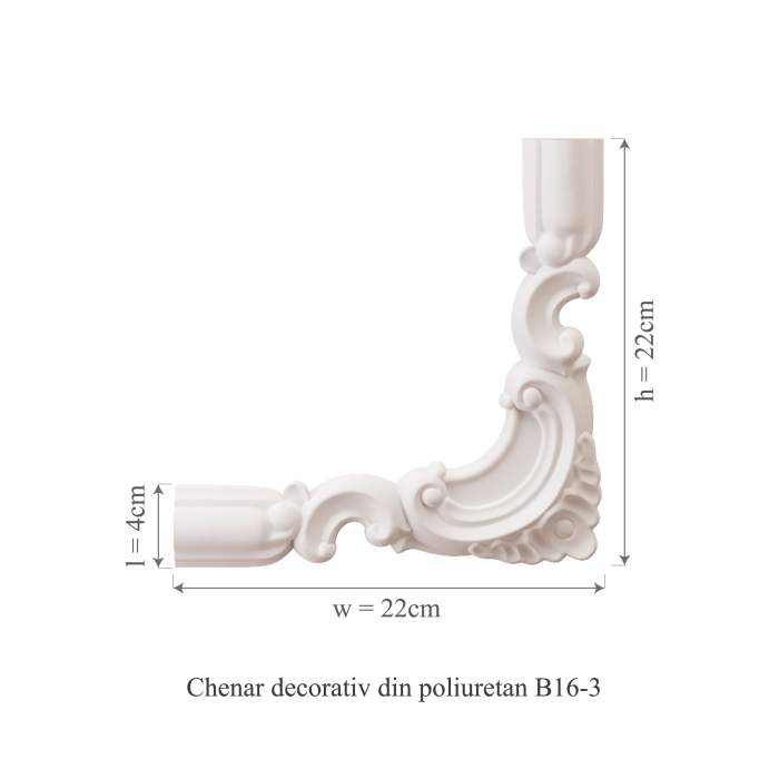 Chenar decorativ din poliuretan B16-3 - 22x22x2 cm [3]