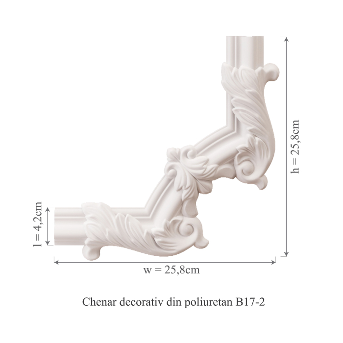 Chenar decorativ din poliuretan B17-2 - 25.8x25.8x1.7 cm cm [3]
