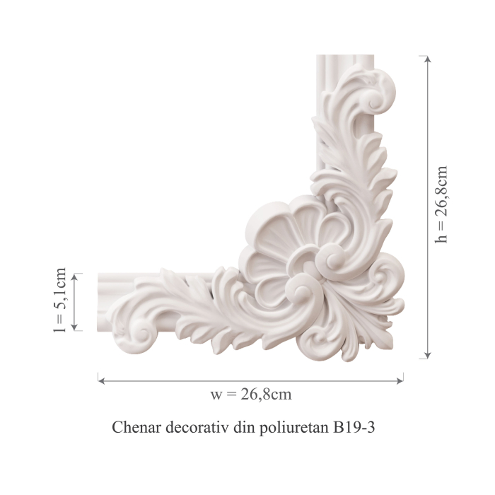 Chenar decorativ din poliuretan B19-3 - 26.8x26.8x3 cm [3]