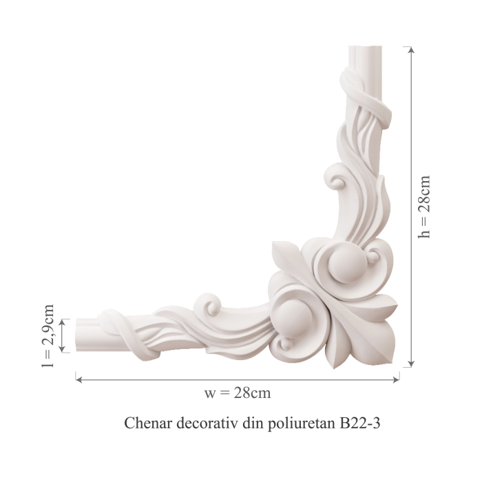 Chenar decorativ din poliuretan B22-3 - 28x28x1.6 cm [3]