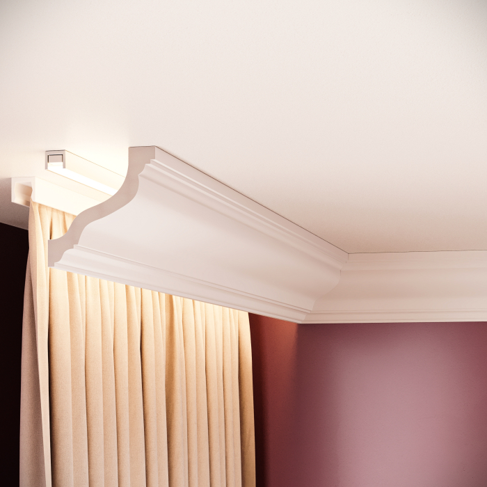 Cornisa decorativa din polimer rigid C10 - 7.8x7.8x200 cm [4]
