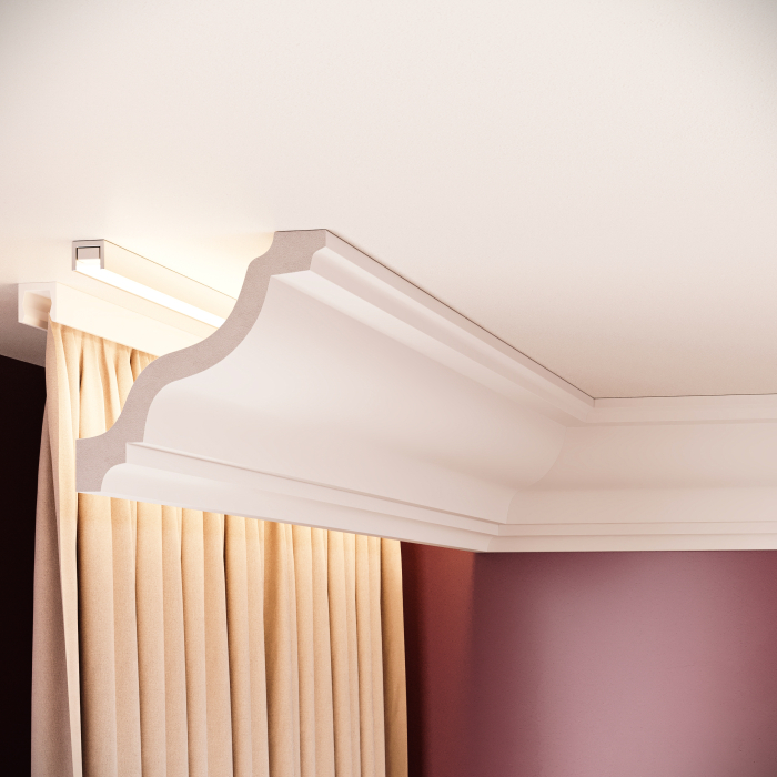 Cornisa decorativa din polimer rigid C11 - 10.8x11.2x200 cm [4]