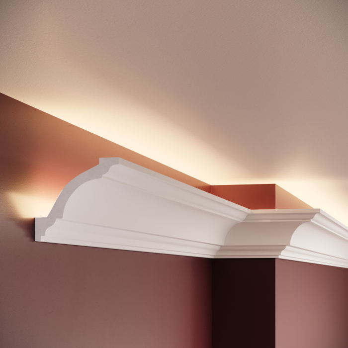 Cornisa decorativa din polimer rigid C14 - 7.8x8.4x200 cm [3]