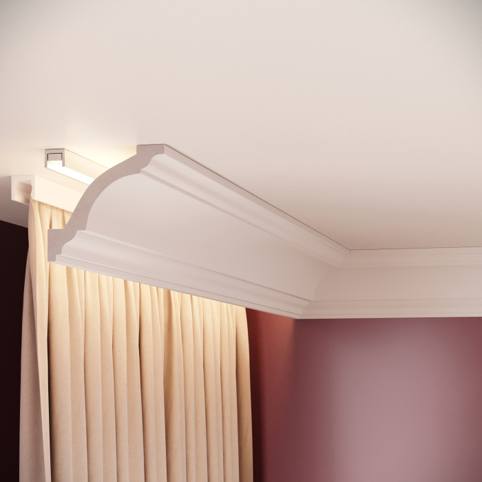 Cornisa decorativa din polimer rigid C14 - 7.8x8.4x200 cm [4]