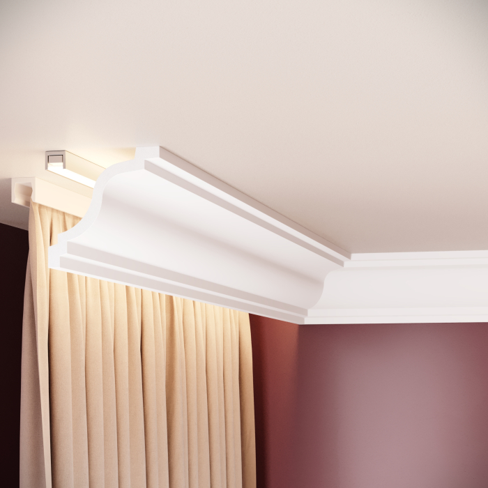 Cornisa decorativa din polimer rigid C15 - 8x8x200 cm [4]